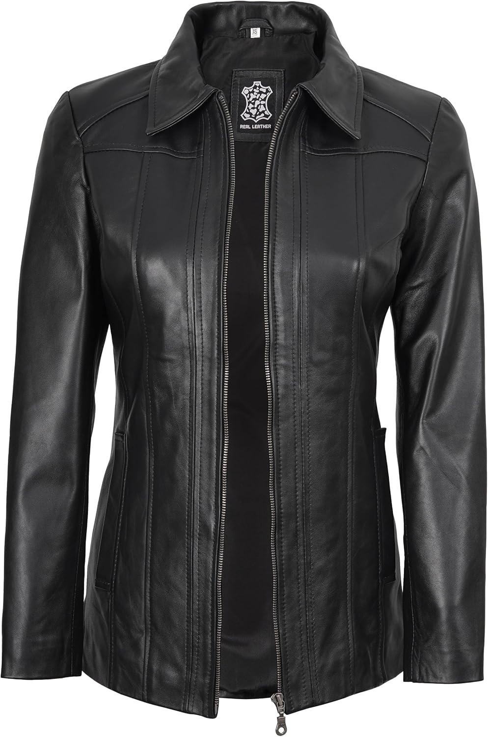 Decrum Leather Jacket Women - Casual Coat Style Real Lambskin Leather Jackets for Women - Image 2