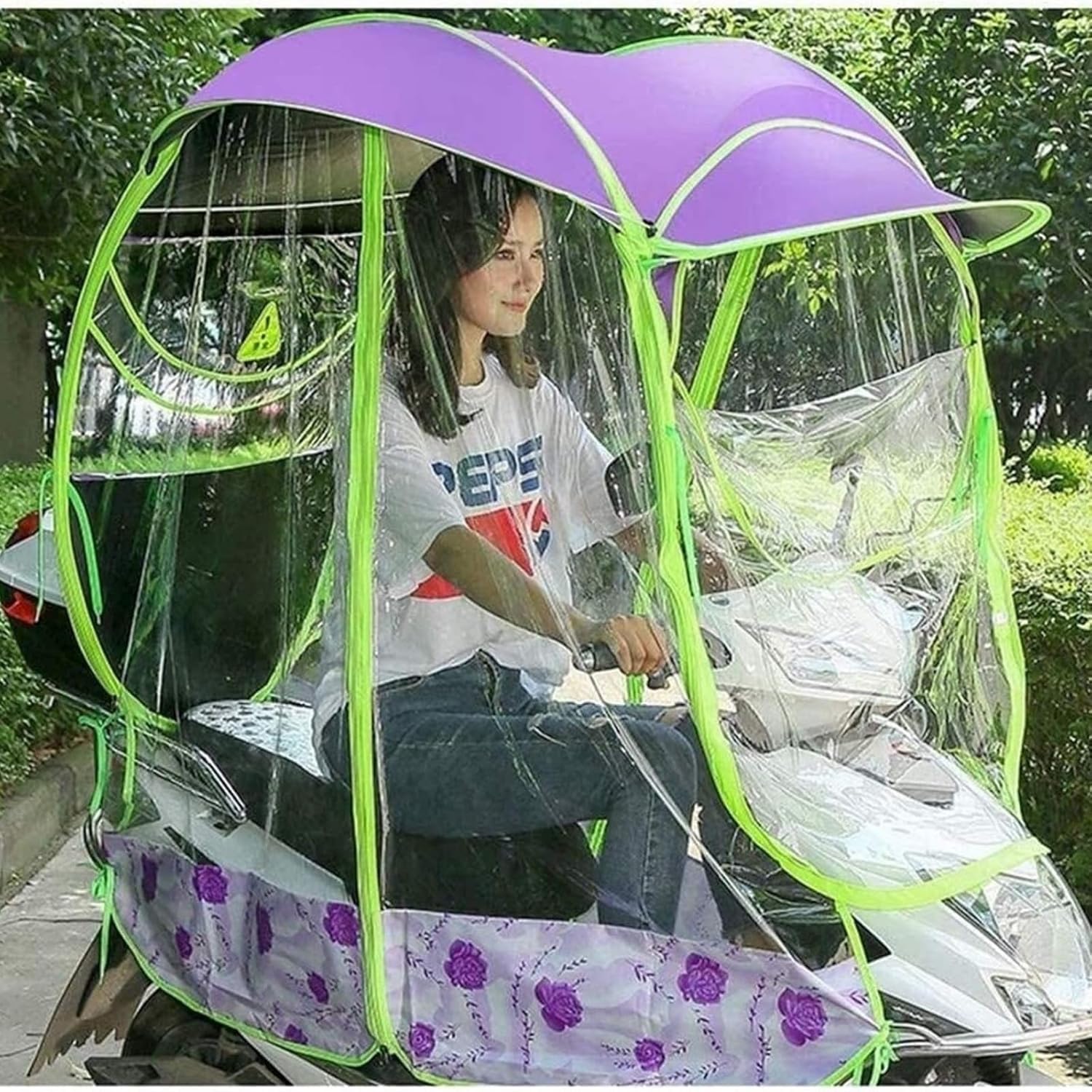 Daszek do hulajnogi mobilnej z tkaniny i stopu Oxford | Fioletowy 130x70x100cm: Dojazdy, praca, podróże