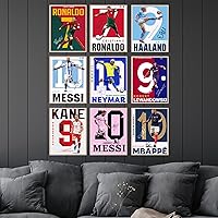 Vista 6 de BigWig Prints Póster de fútbol – Decoración de fútbol para dormitorio de niños, póster de Messi y Ronaldo, carteles Messi para dormitorio de niños