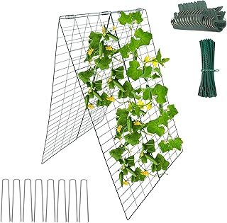 Garden Cucumber Trellis A-Frame Folding Plant Trellis 48 Inch by 34 Inch...