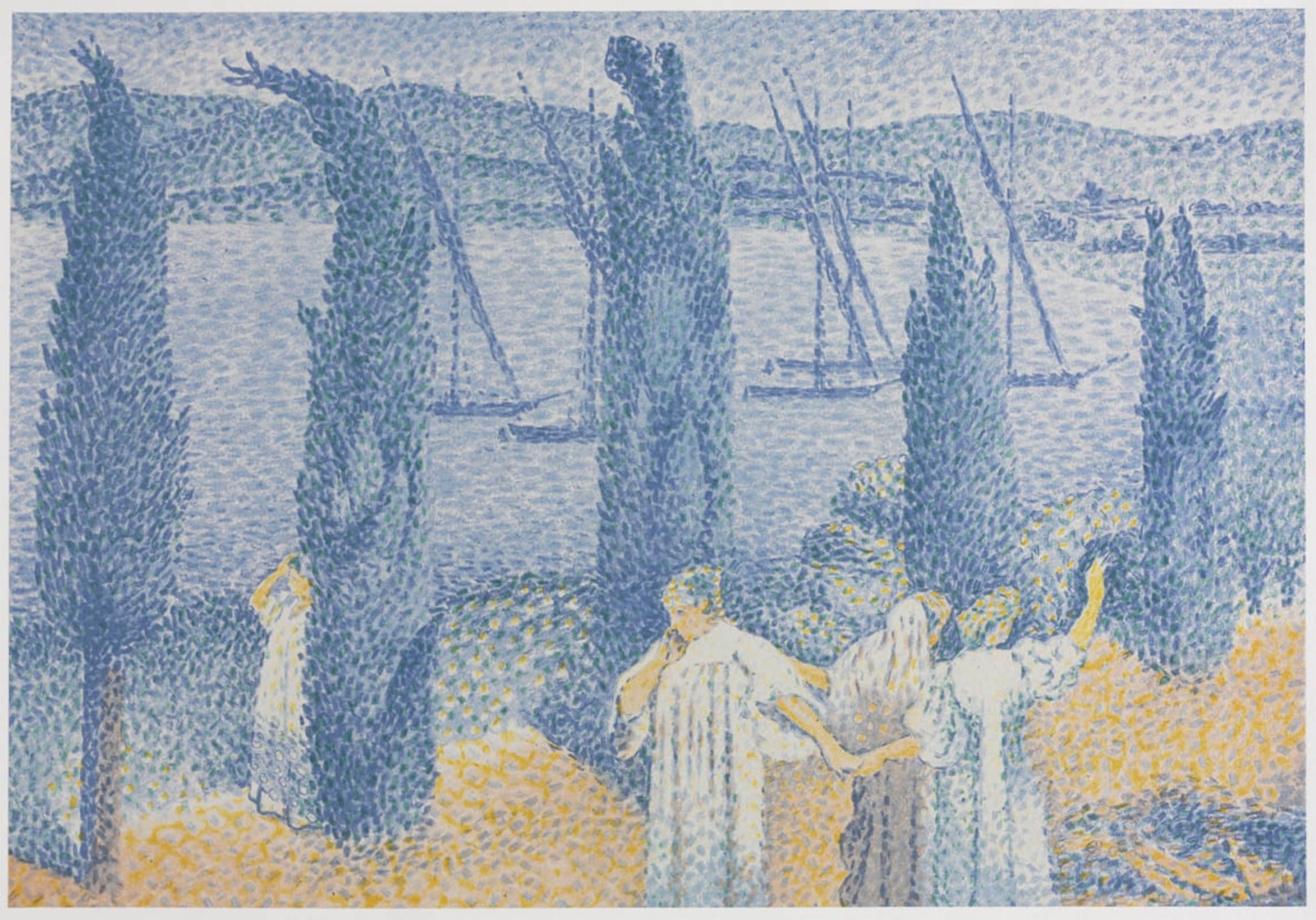 ARTXLXXBN Famous Art Print Poster Vintage Wall Art the Promenade by Henri Edmond Cross Canvas Art Poster for Home Decor 60x90cm