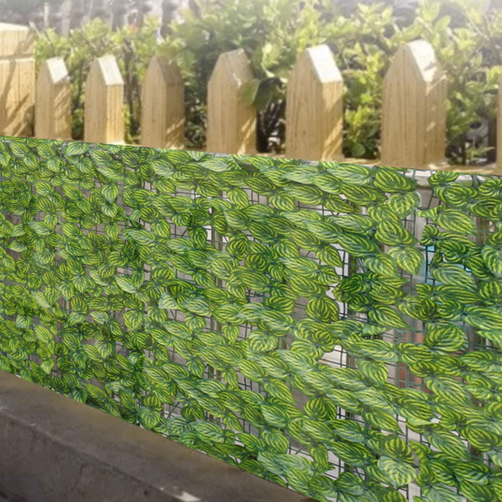 Seto Ocultacion Jardin, Seto Artificial Ocultacion Jardin, Jardin Vertical Artificial Exterior,Hojas Artificiales Decoracion, Decoracion Terraza Exterior Valla Ocultacion