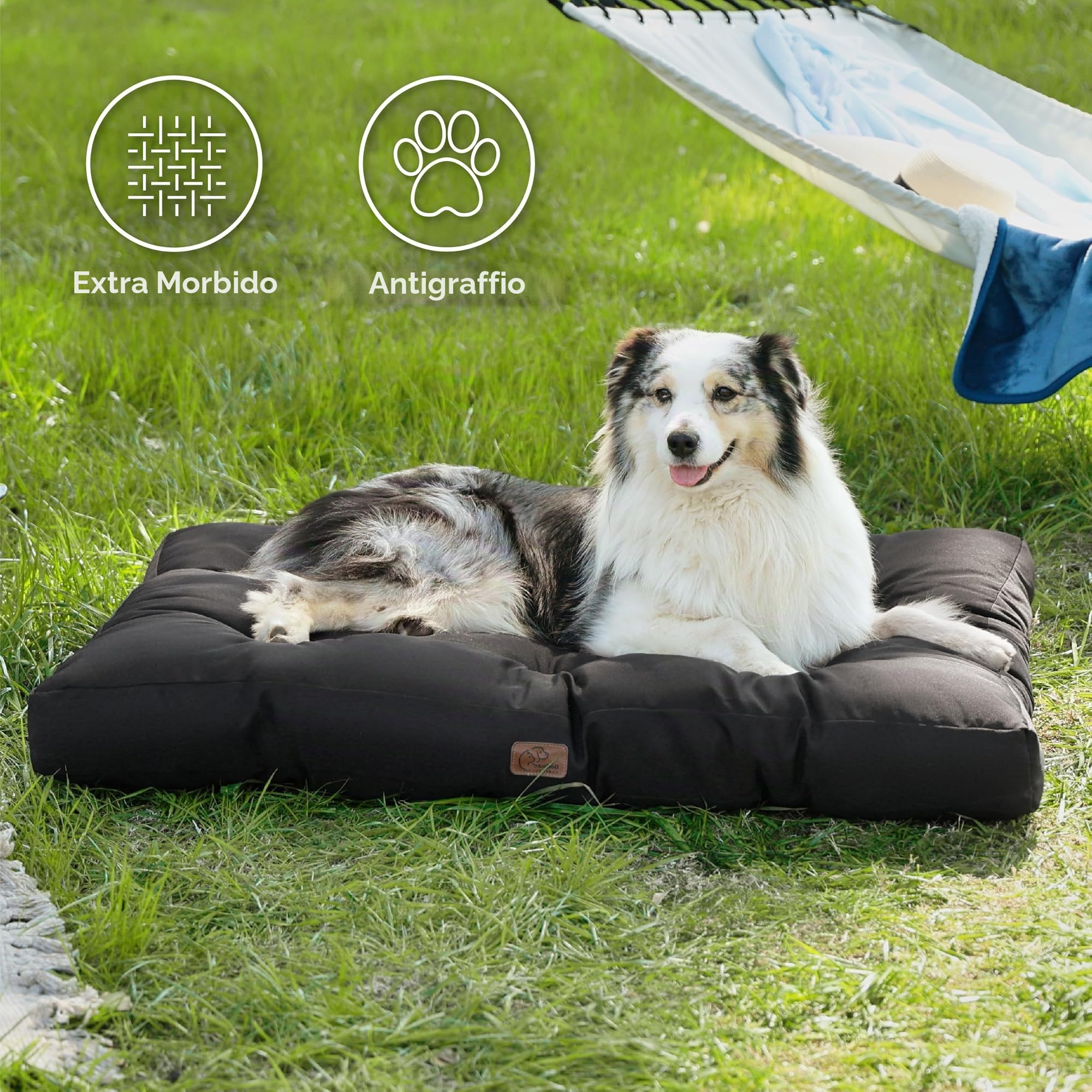 Bedsure Cuscino Cane Grande Impermeabile - Cuscini per Cani Taglia Grande Tappeto Cane Cuscino Cane Interno Cuscino Cuccia Cane Impermeabile 111x89 cm Nero Lavabile