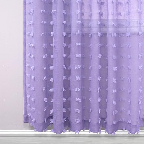 Miniatura 5 de Paneles de cortina extralargos negros de 108 pulgadas para sala de estar, pestañas traseras, bolsillo para barra, con pompones, textura floral,