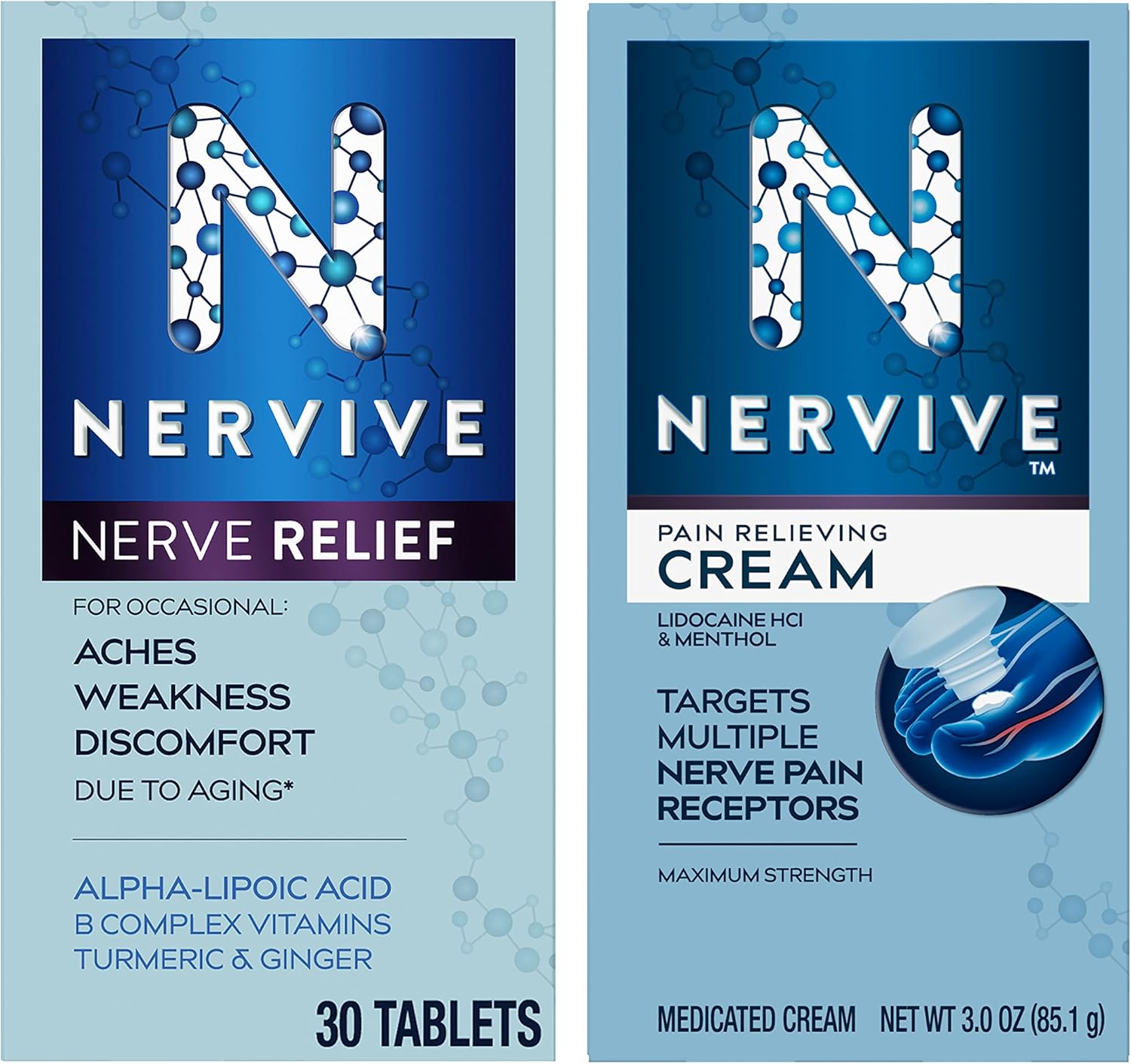 Nervive, Nerve Relief, Alpha Lipoic Acid Supplement for