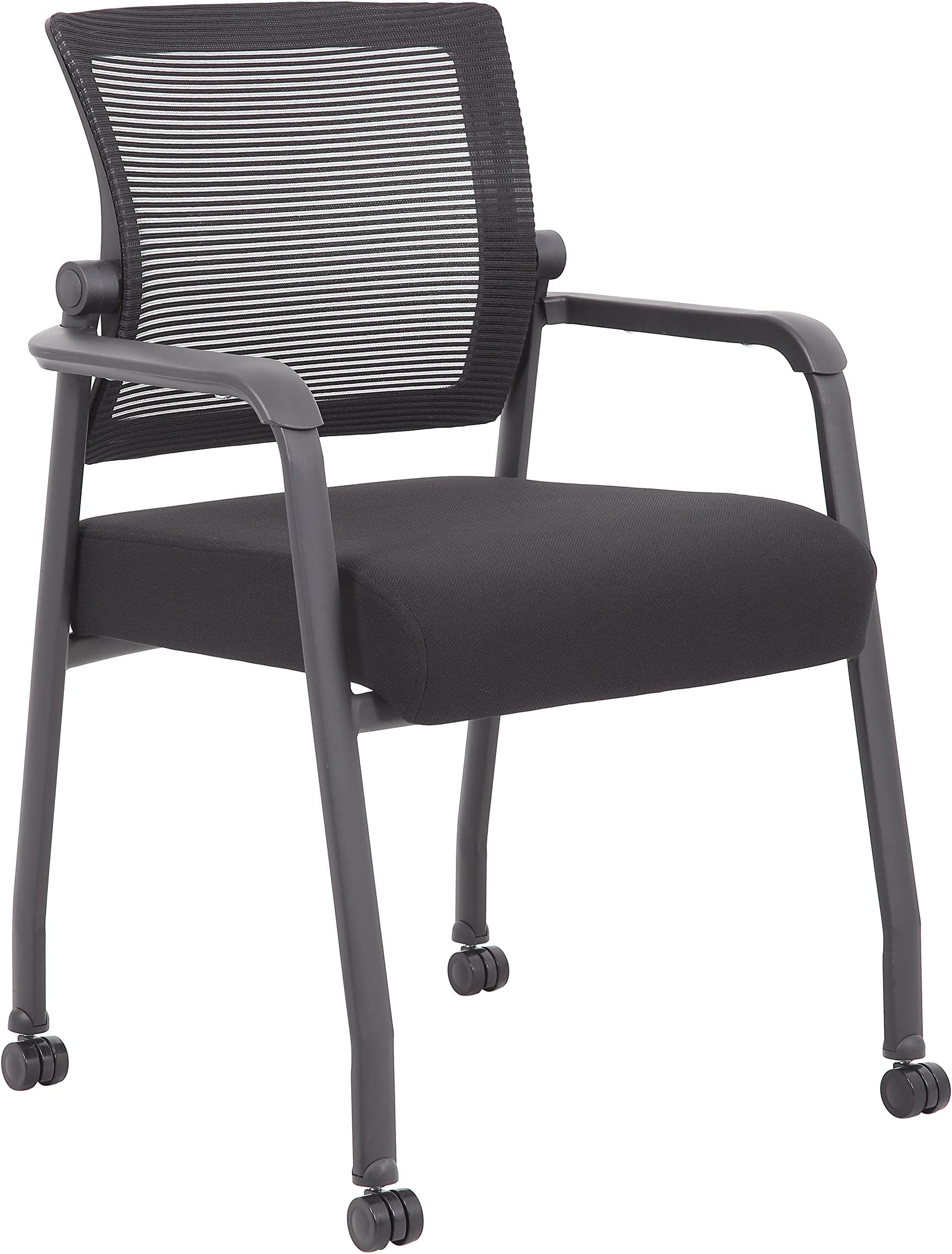 OFM Essentials Collection Bonded Leather Executive Side Chair With Sled Base, In Black (ESS-9015 - View #4