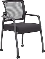 Vista 1 de Boss Office Products Mesh 4-Legged Guest Chair with Casters in Black