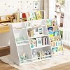FUSUNBAO 4-Tier Wood Kids Bookshelf with Toy Storage Organizer, Multi-Layer Baby Book Shelf for Playroom, Classroom, Nursery, School - (Withe Colour
