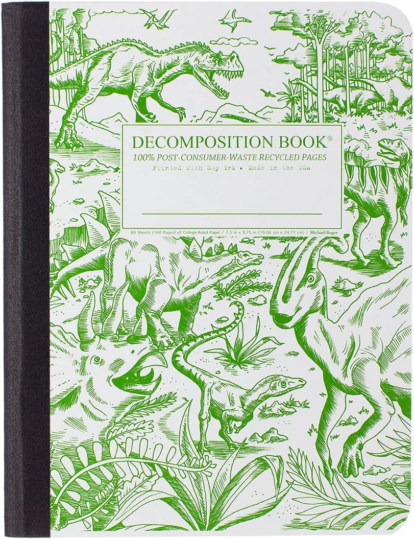 Dinosaurs Decomposition Book: College-ruled Composition Notebook With 100% Post-consumer-waste Recycled Pages
