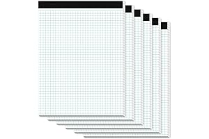 Quadrille Paper Pads: 6 Pack of 8.5 x 11 Blue Grid Notepads