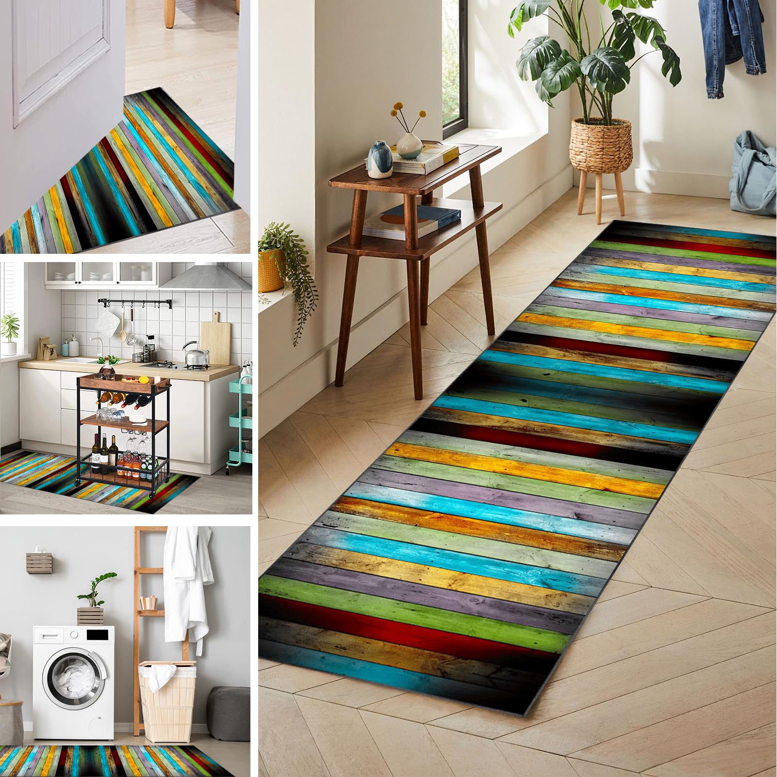 Alfombra de pasillo larga y lavable que mantiene tu cocina y entrada impecables sin esfuerzo