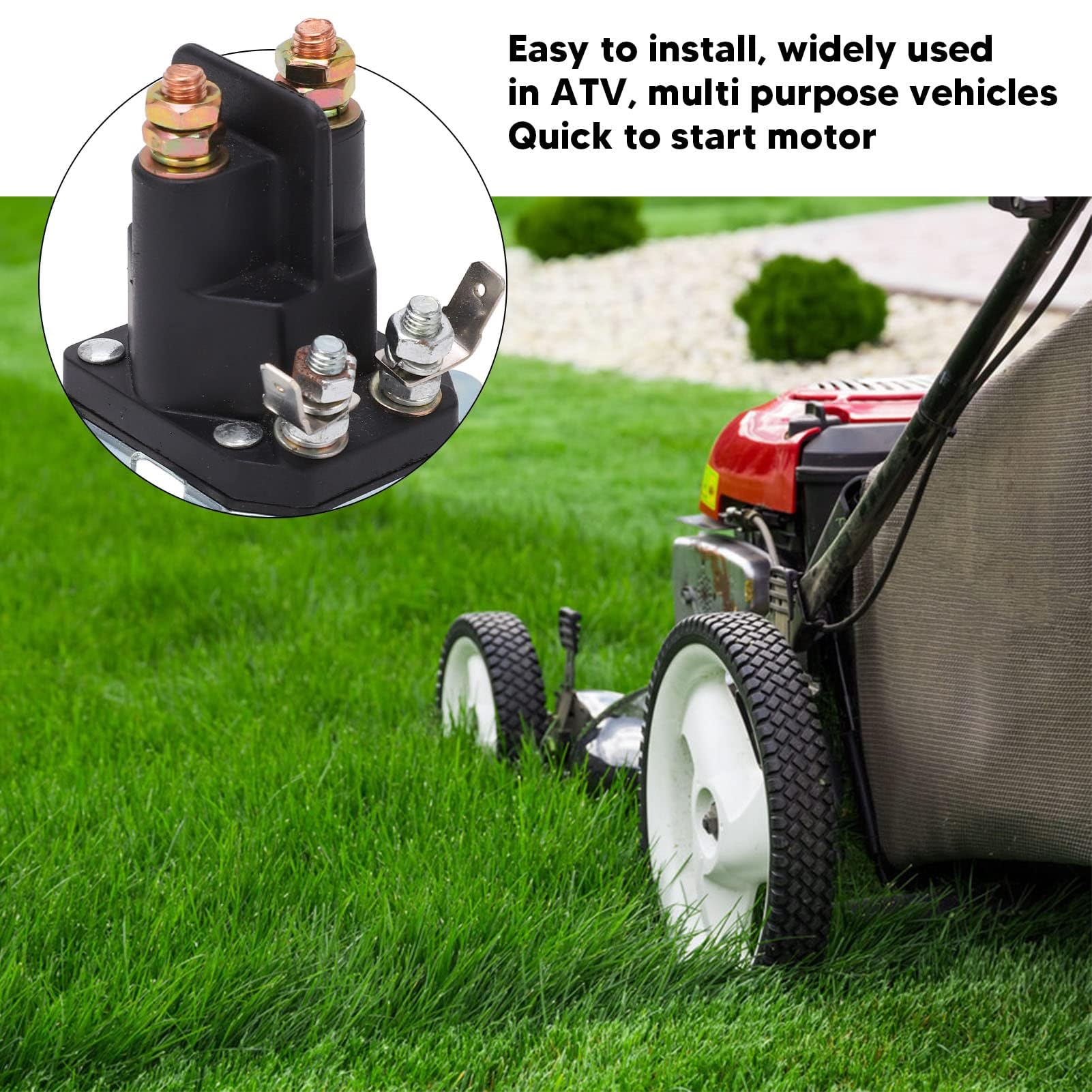 Relè Solenoide Avviamento 12V per Tosaerba Ricambi Accessori per Trattorini Giardino Veicoli