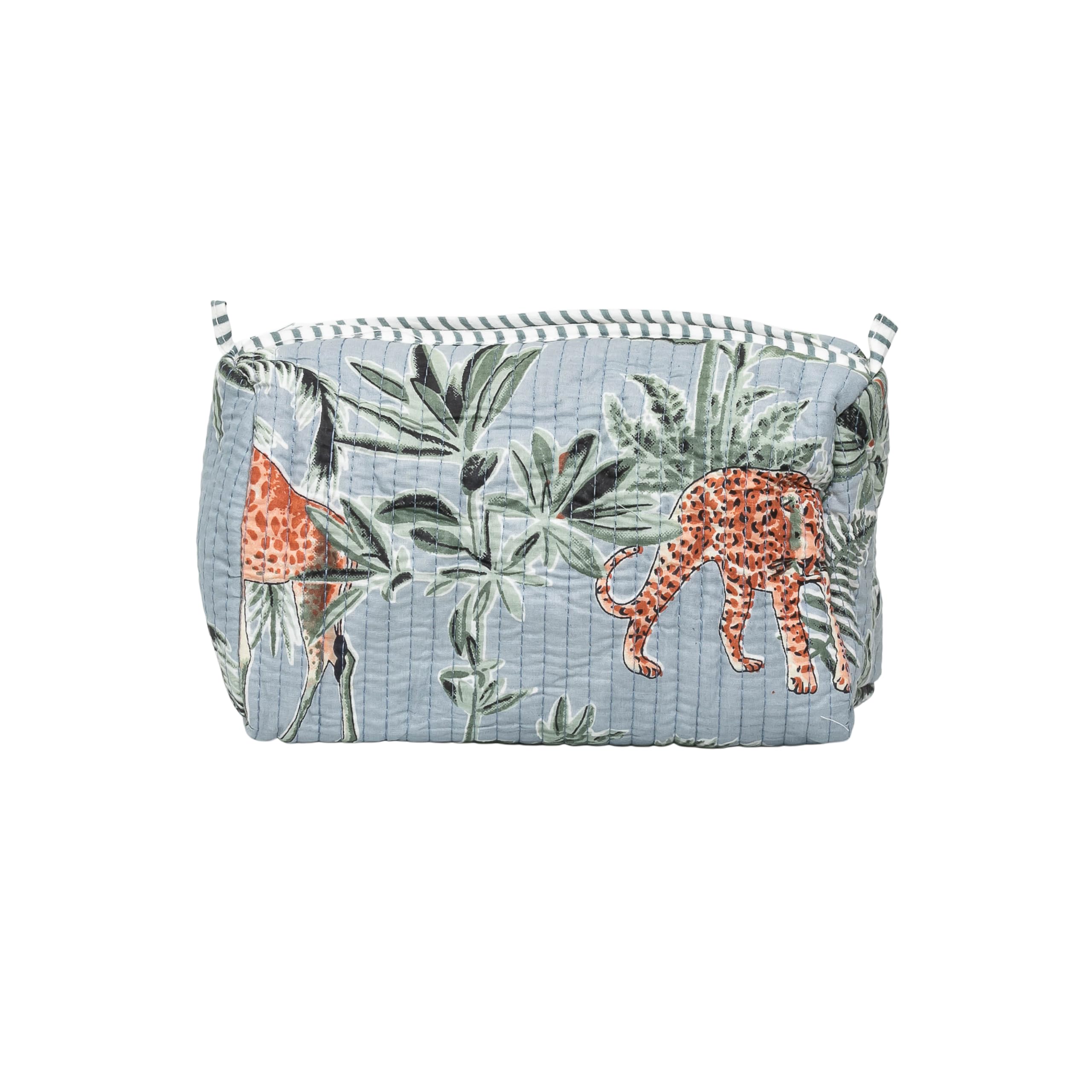 Travel Toiletry Bag – Unisex Makeup & Shaving Kit Organizer with Handle – Multipurpose Cosmetic Pouch for Travel & Storage – Grey Floral Print-image-10
