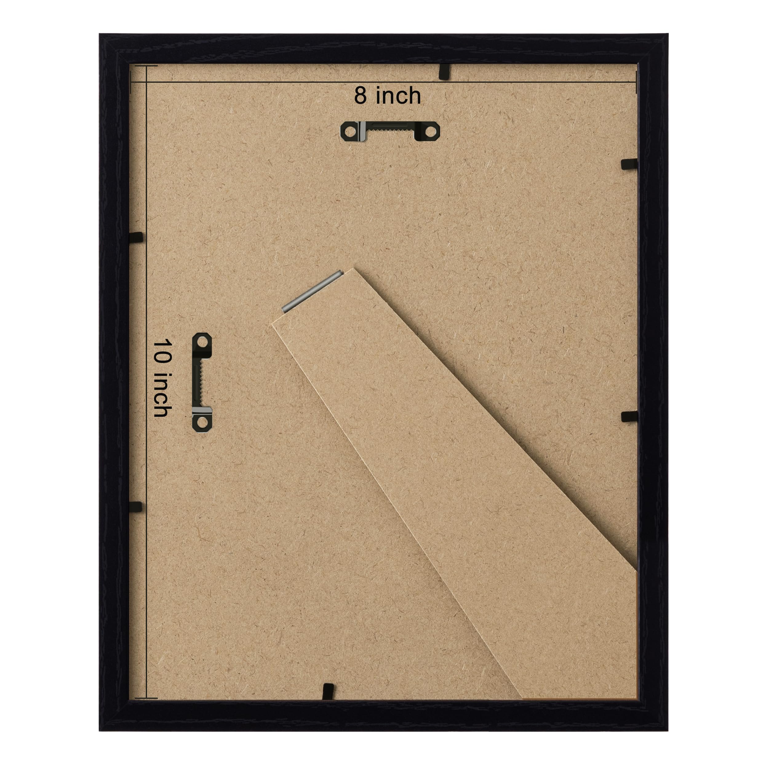 eletecpro 8x10 Picture Frames Set of 10, Picture Frame Collage Wall Decor Display 5x7 Photo With Mat or 8x10 without Mat, Home Decor Gallery Frame for Table Top or Wall Mounting, Black