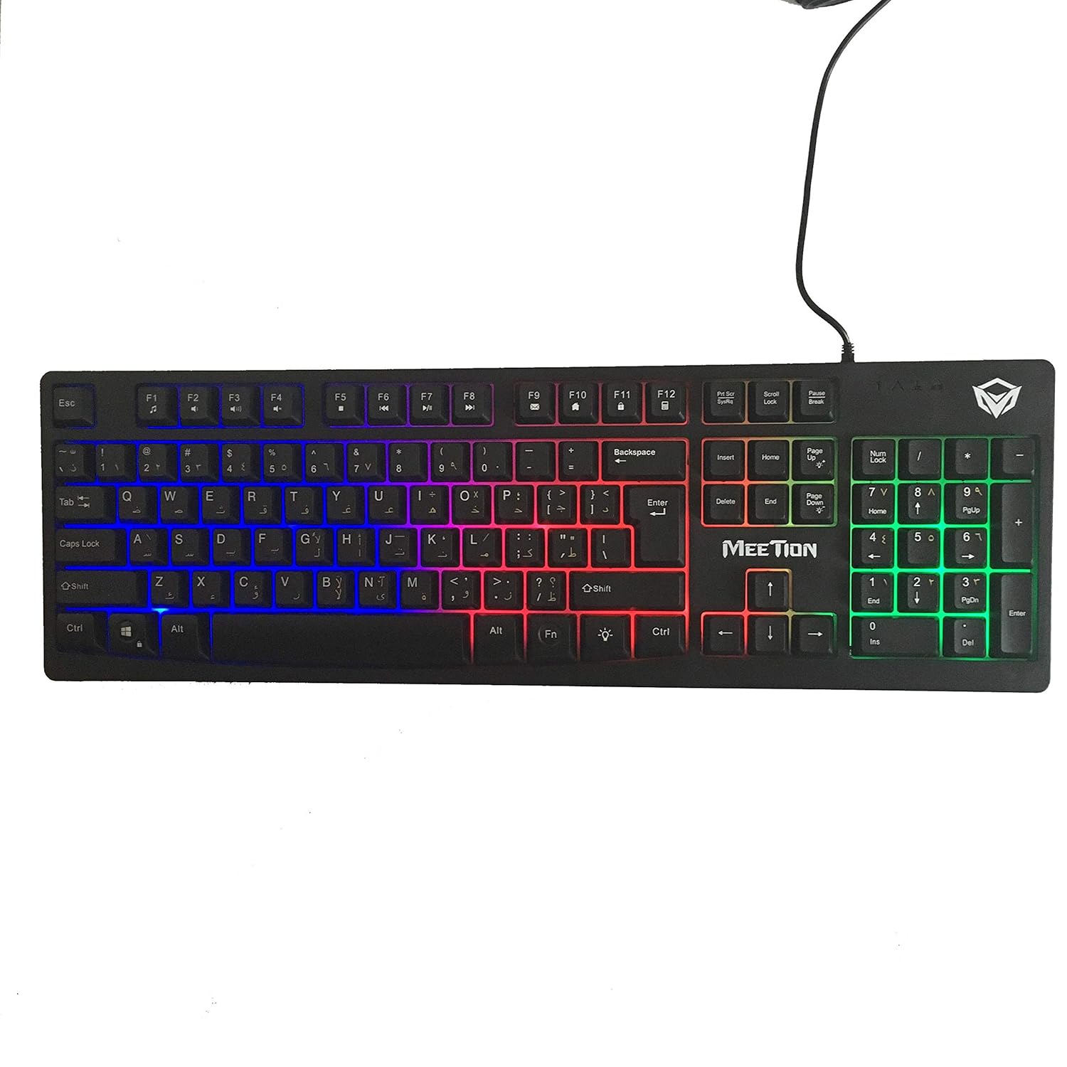 MeeTion K9310 Gaming Keyboard with multicolor backlighting active