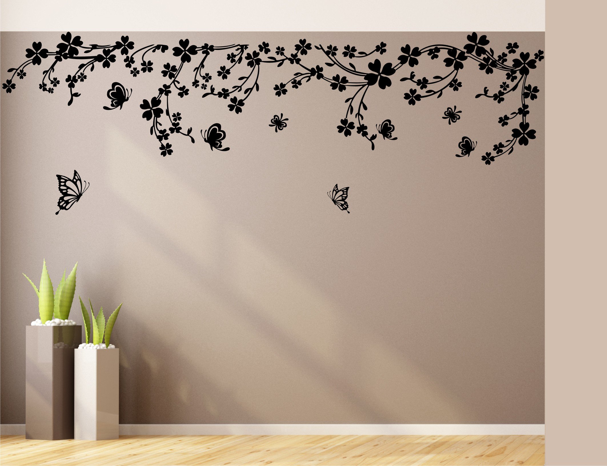 Heaven Decors Beautiful Vines with Butterfly Black Wall Sticker and Wallpaper Size(101 * 59) cm (B075HFMCYS) Amazon Price History, Amazon Price Tracker