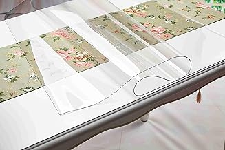Strong Clear Plastic Table Cloth Cover Wipeable PVC Waterproof Table Protector (90 x 140 cm)