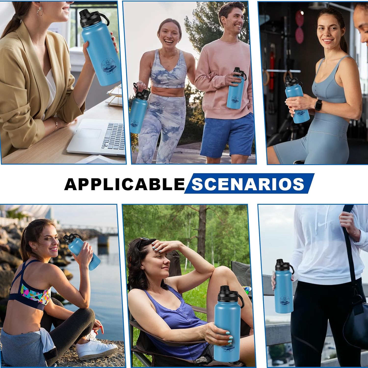 32 oz Insulated Water Bottle, Keep Cold 24H, Leak Proof Stainless Steel Water Bottle with Spout Lid - Image 7