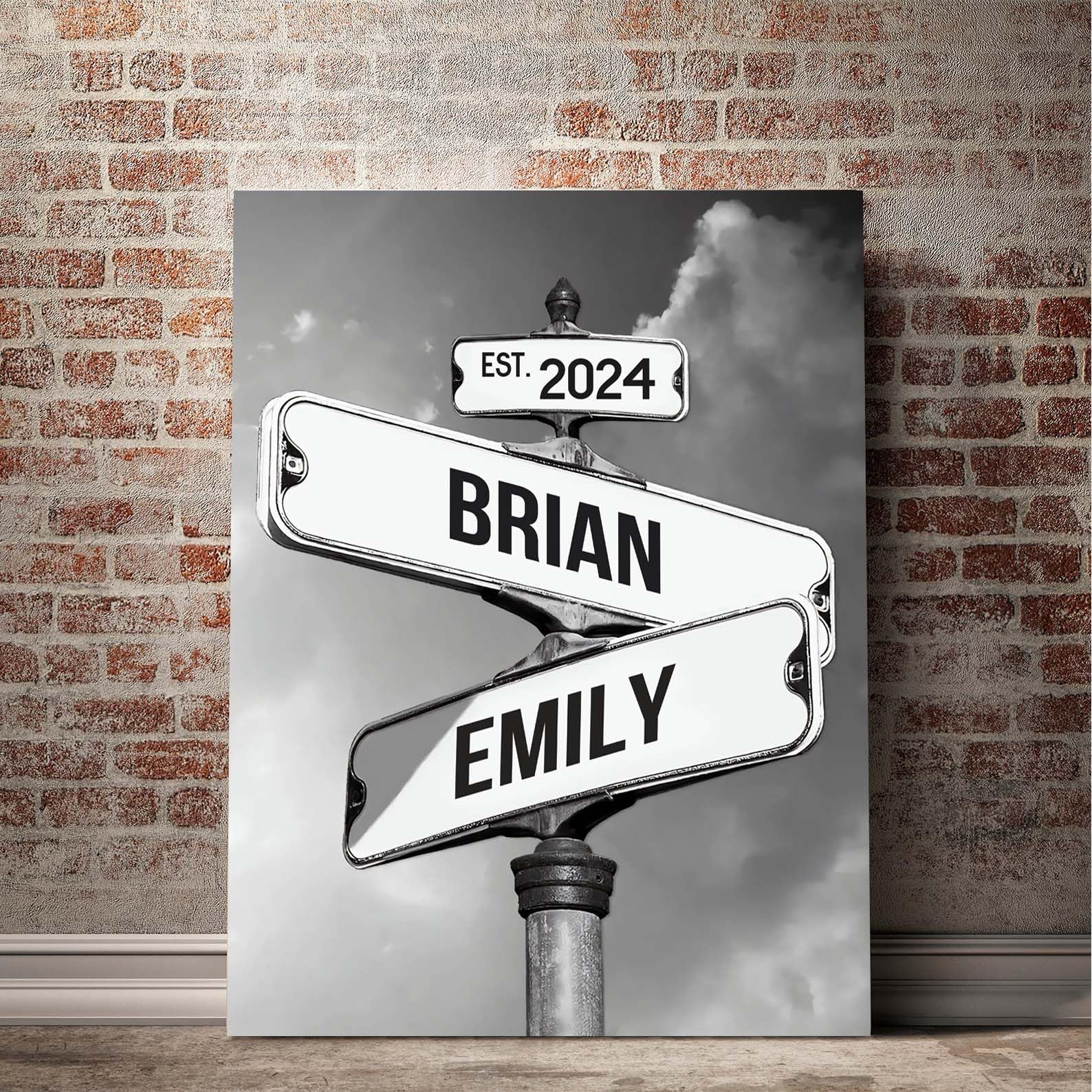 Amazon.com : Personalized Name Vintage Street Sign Canvas Print ...