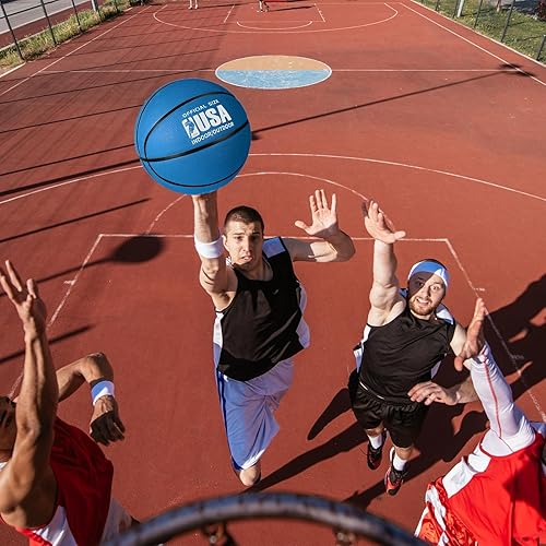 Miniatura 6 de Libima 4 unidades de baloncesto de goma con bomba, tamaño oficial, juego de baloncesto para interiores y exteriores, entrenamiento de práctica,