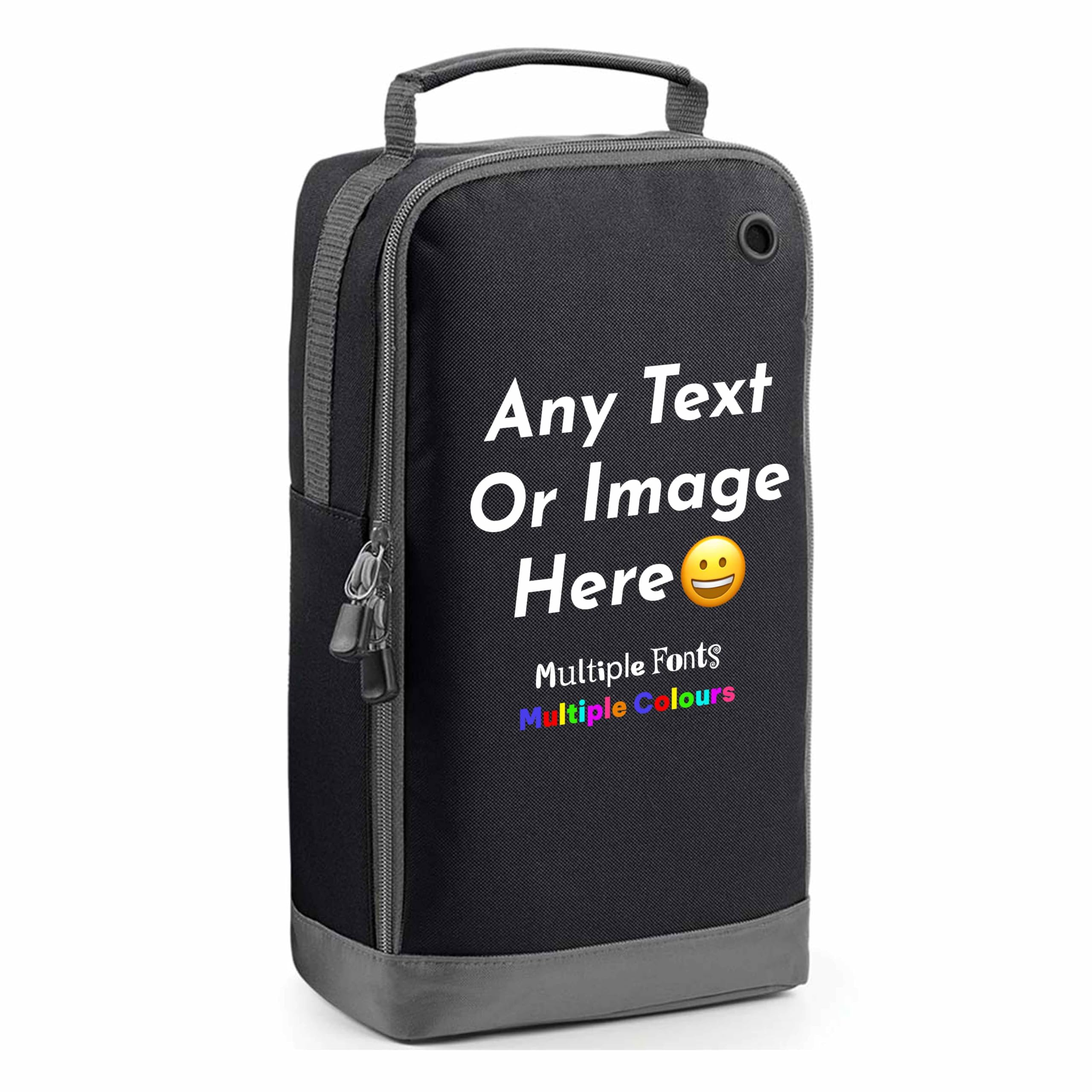 Personalised Football Boot Bag Custom Text Image Kids Adults 0 Black