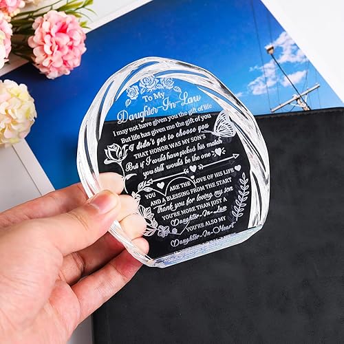 Miniatura 28 de Regalos para hija de mamá papá, regalos de cumpleaños para el día de la madre para hija adulta, recuerdos de cristal para mi hija, regalo de Regalos