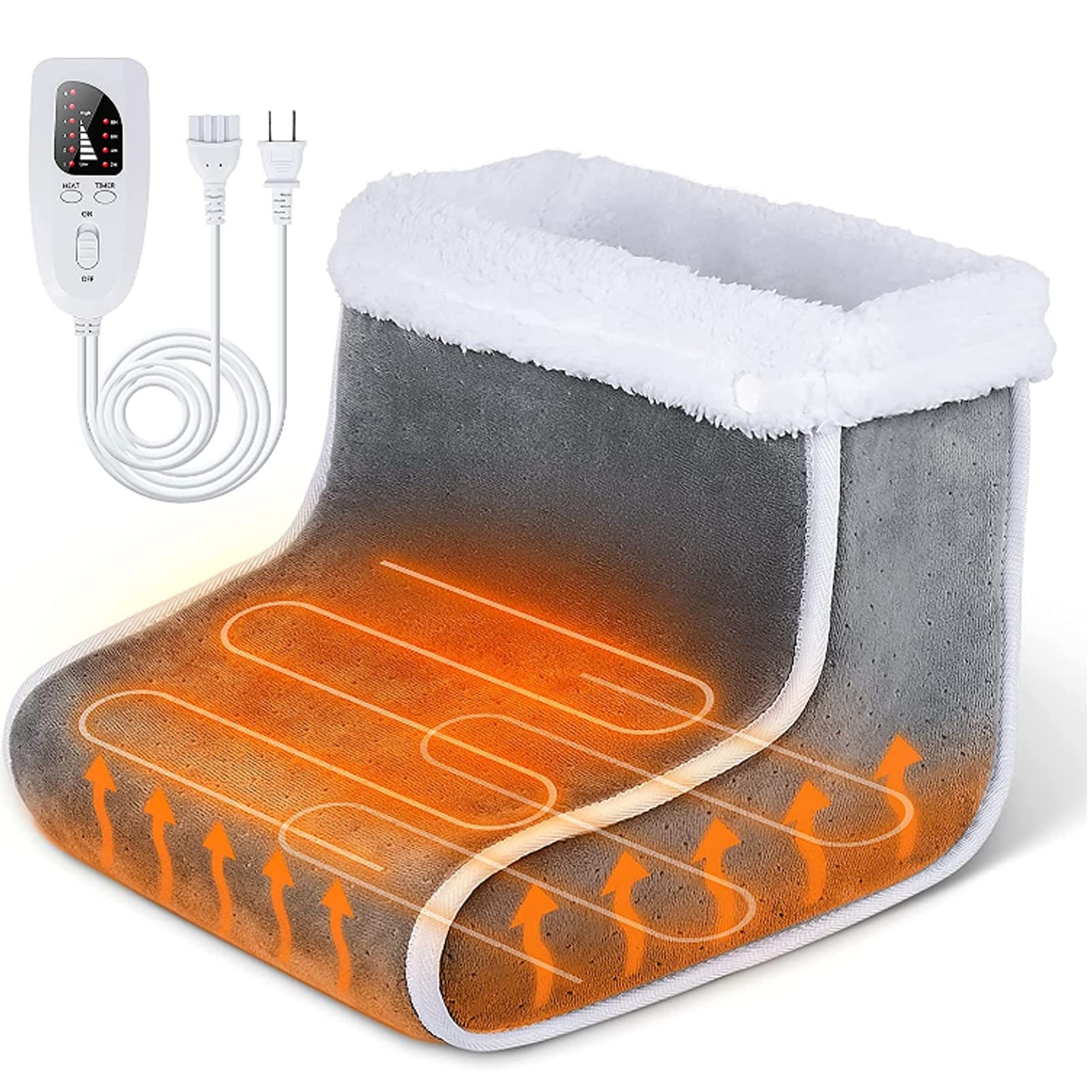 Calentador de pies eléctrico, Calentador de pies, Calentadores de pies con calefacción eléctrica for hombres y mujeres Botas de calentamiento de pies 6 Niveles de calor 4 Temporizadores con cuenta reg