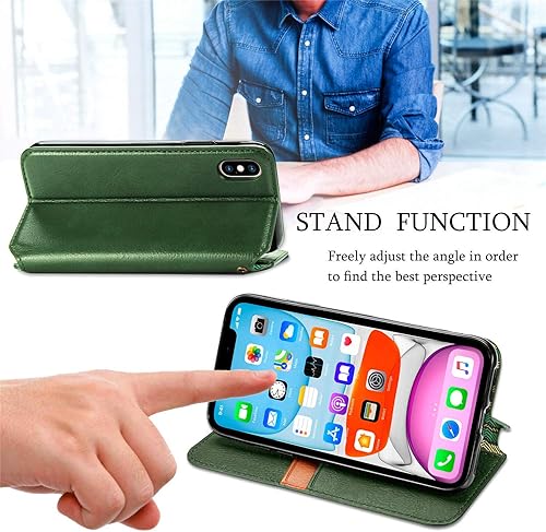 Miniatura 2 de Funda compatible con Xiaomi Poco X3 GT, compatible con Redmi Note 10 Pro (China) 5G con cierre magnético con soporte para tarjetas, color verde