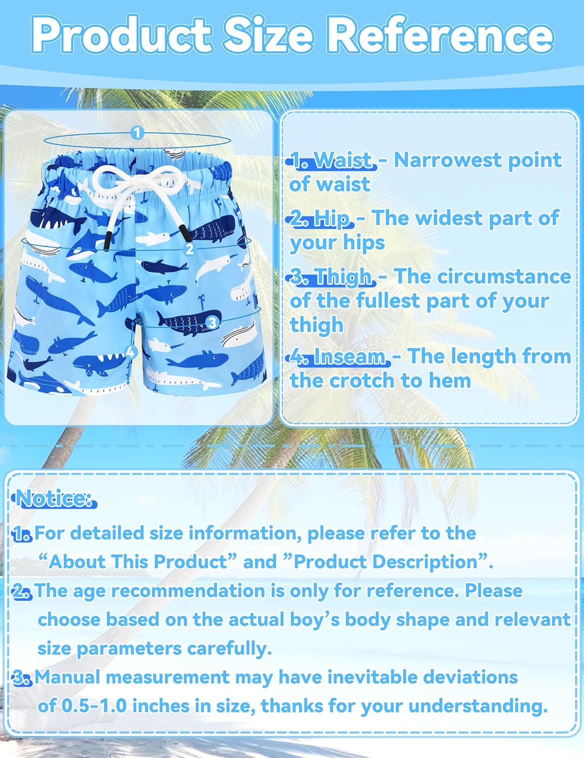 Olreco Toddler Swim Trunks Baby Boy Bathing Suit Quick Dry Kids Swimsuits Boys Board Shorts Kids Swim Shorts Boys' Swimwear - Image 6