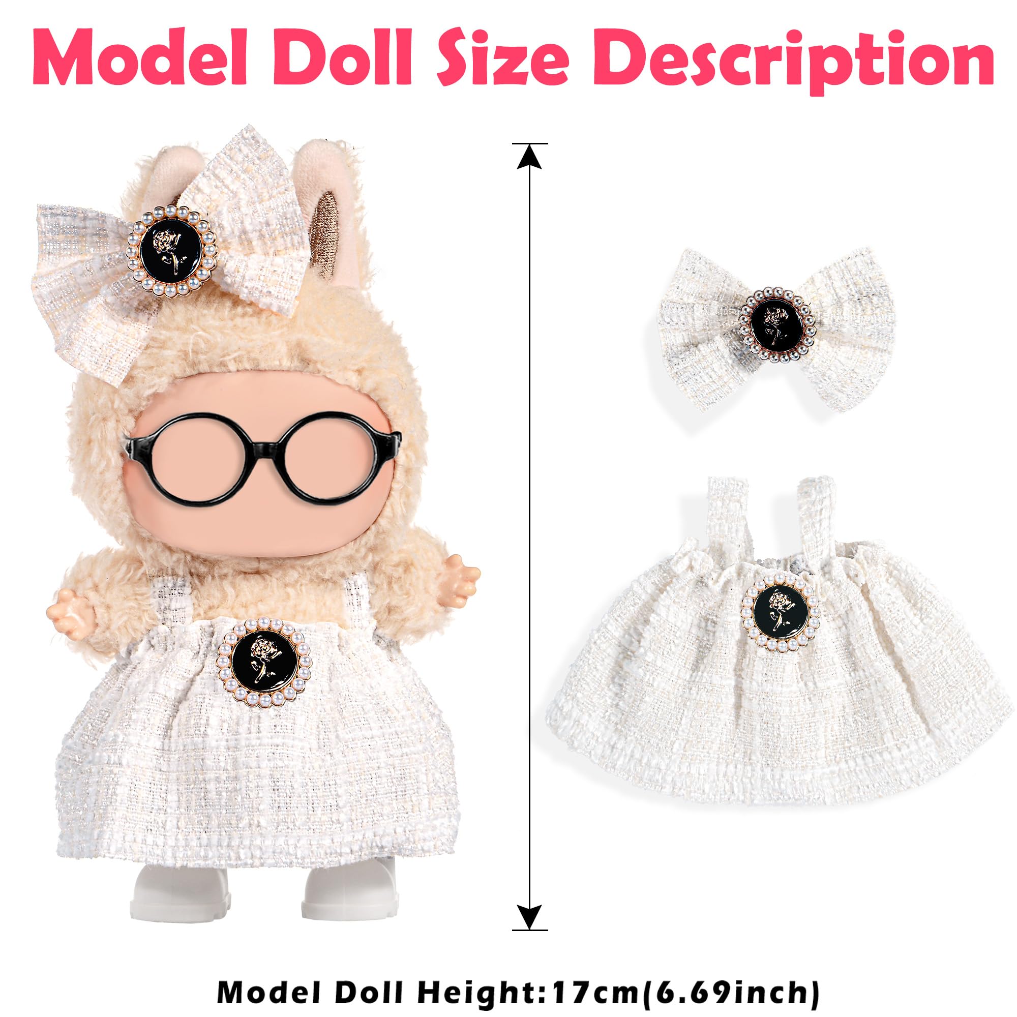 Total 3 Sets Chic Style 17cm Dolls Clothes Dress and Accessories Include -Soft & Stylish Costume Accessories (Doll and Glasses are Not Included) - Image 4