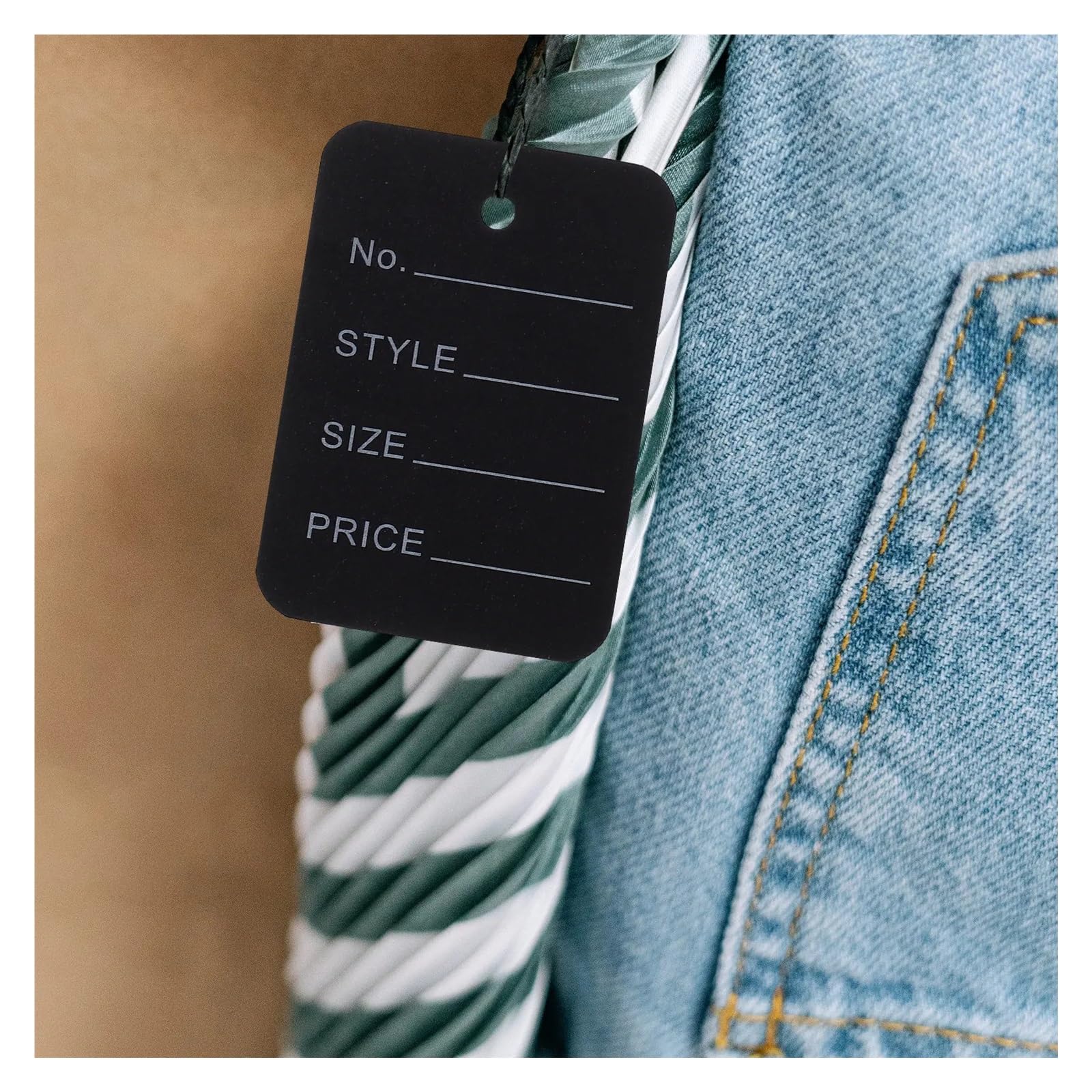 Lot de 600 étiquettes de prix avec ficelle pour vêtements, étiquettes de prix en papier, bijoux à suspendre
