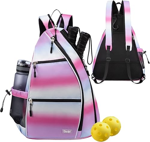 Vista 12 de Mochila de Pickleball Sucipi - Mochila de Pickleball para Hombres y Mujeres, Bolsa de Hombro Ajustable con Gancho para Cerca/Gran Capacidad/Bolsillo