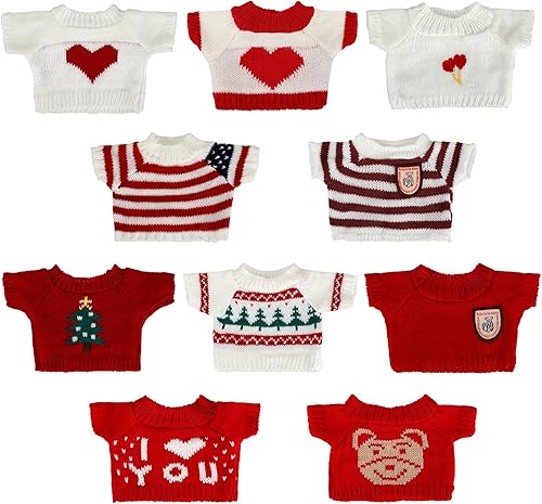 Bencailor Conjunto de ropa de elfo de Navidad de 10 piezas, ropa de muñeca de Navidad, ropa de muñeca de invierno para Navidad, ropa de muñeca para