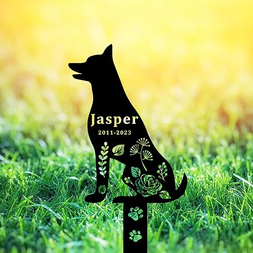 Miniatura 8 de Gerryed Estaca de metal conmemorativa para perro, marcadores de tumba, para exteriores, personalizados, estaca conmemorativa para la pérdida de