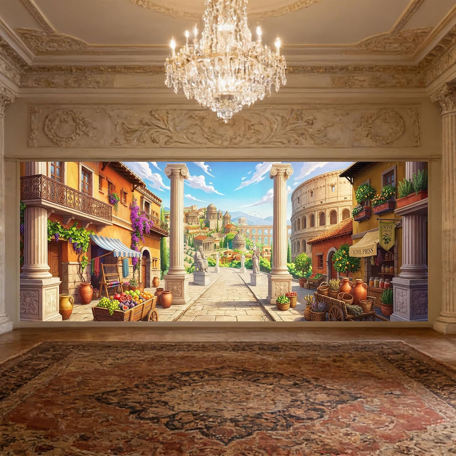 2026 VBS School Backdrop Party Extra Large Decorations for Photoshoot 18X6 FT, VBS Rome Themed Church Classroom Backdrops for Photography Picture Wall Decor Banner Photographic Backgrounds