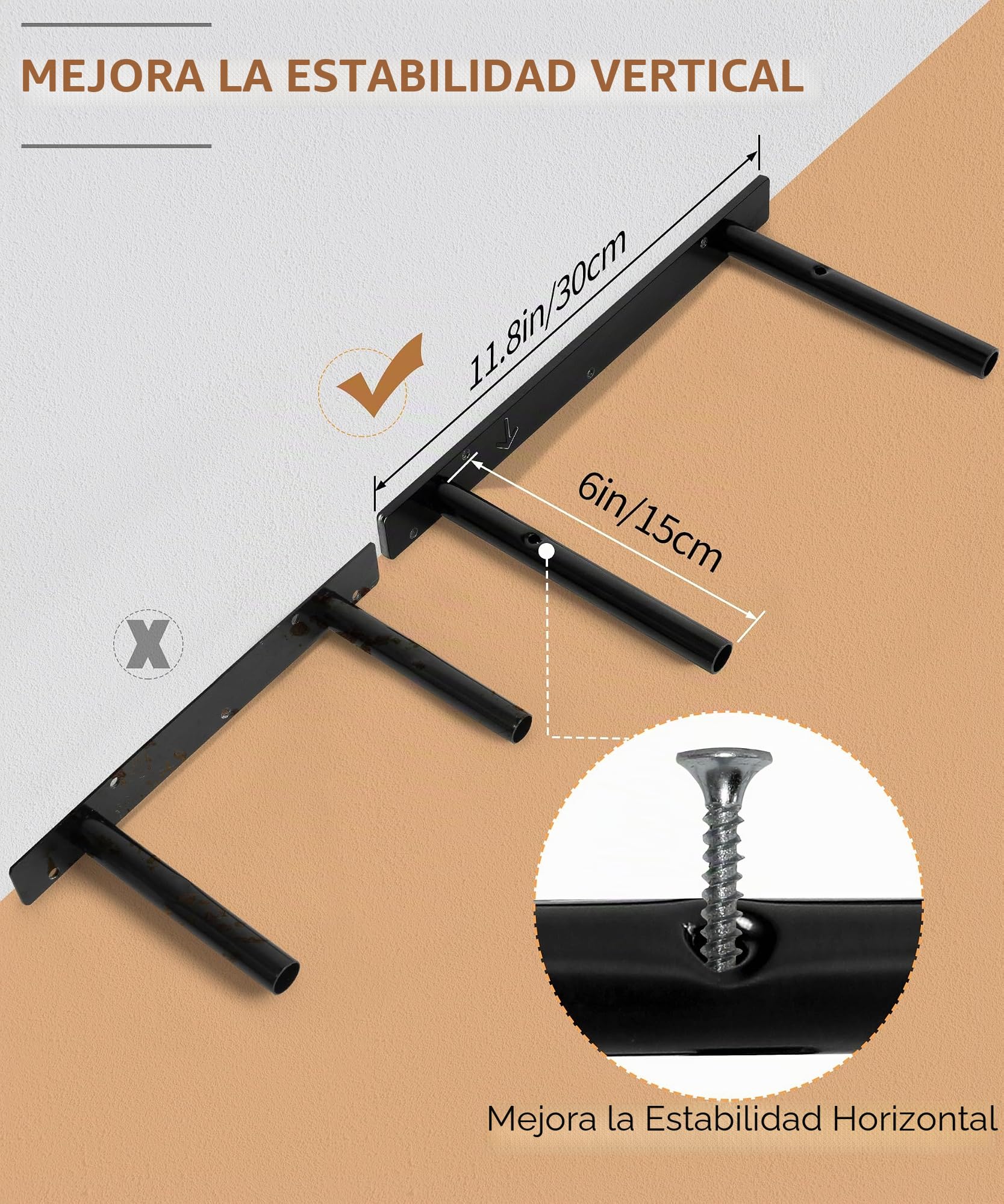 Gronda Estantería de Pared Larga Negra, Baldas de Madera con Borde Curvo | 60cm Baldas de Madera Juego de 2, Repisas de Pared, Almacenaje, Decoración, Balda Flotante para Fotos, para Salón