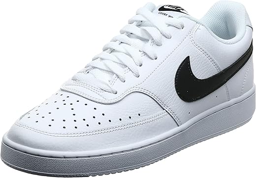 Nike Men's Court Vision Low Sneaker, White/Blackwhite, 10 Regular US