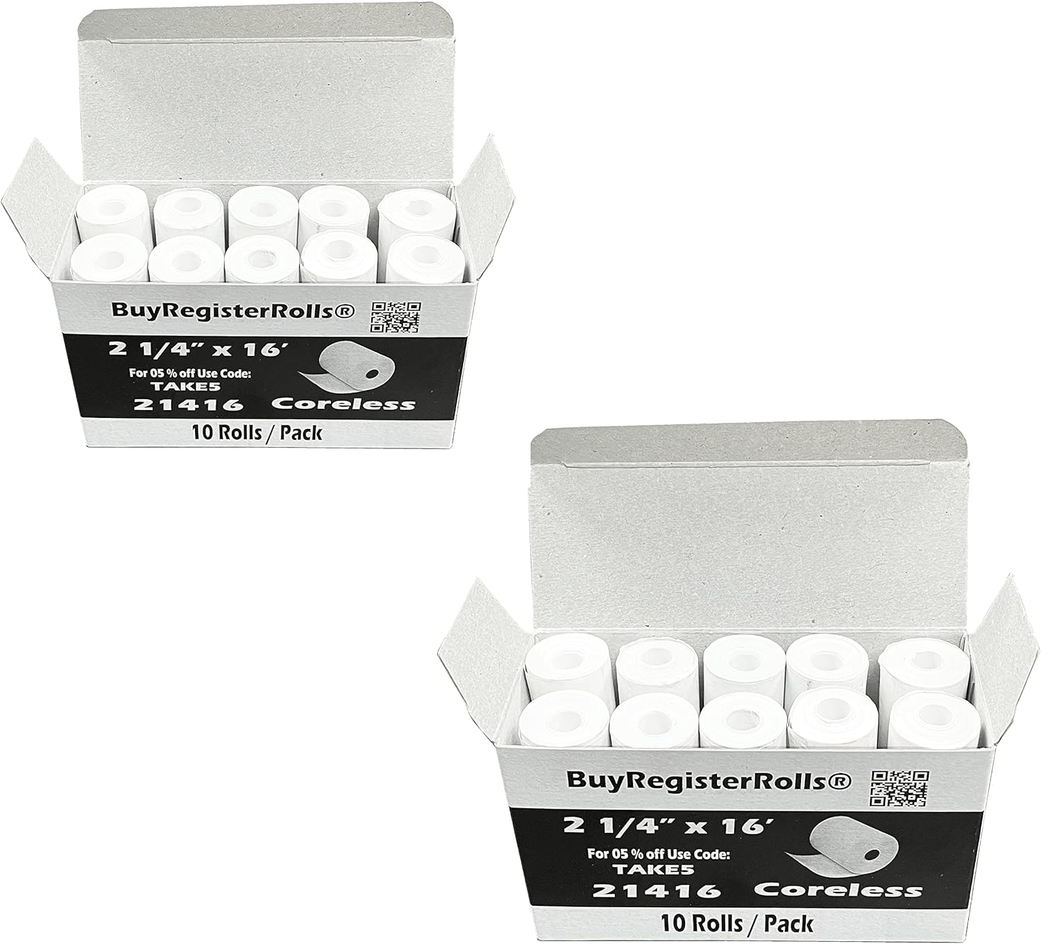ReceiptPaperPro, 25 Coreless Thermal Paper Rolls For Poynt Smart Payment Terminal - 2.25" X 27