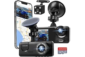 3 Channel Dash Cam WiFi FHD 1080P Car Camera, TOPGOOSE Front Inside Dash Camera