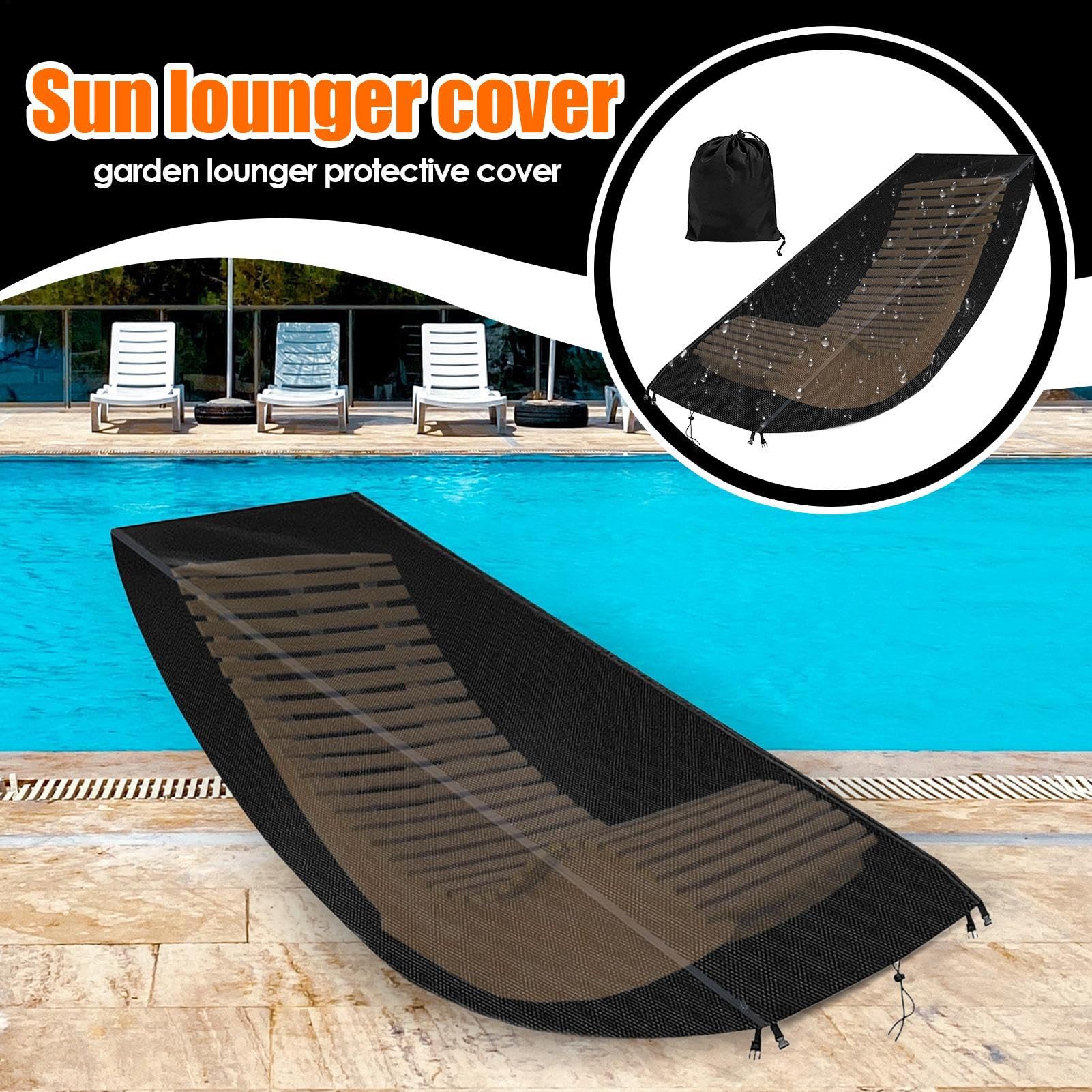 Genérico Fundas para Sillas Mecedoras De Exterior | Cubierta De Tela Oxford para Sillas De Jardín - Protector De Muebles Exteriores con Bolsa De Cordón para Piscina Balcón Y Camping
