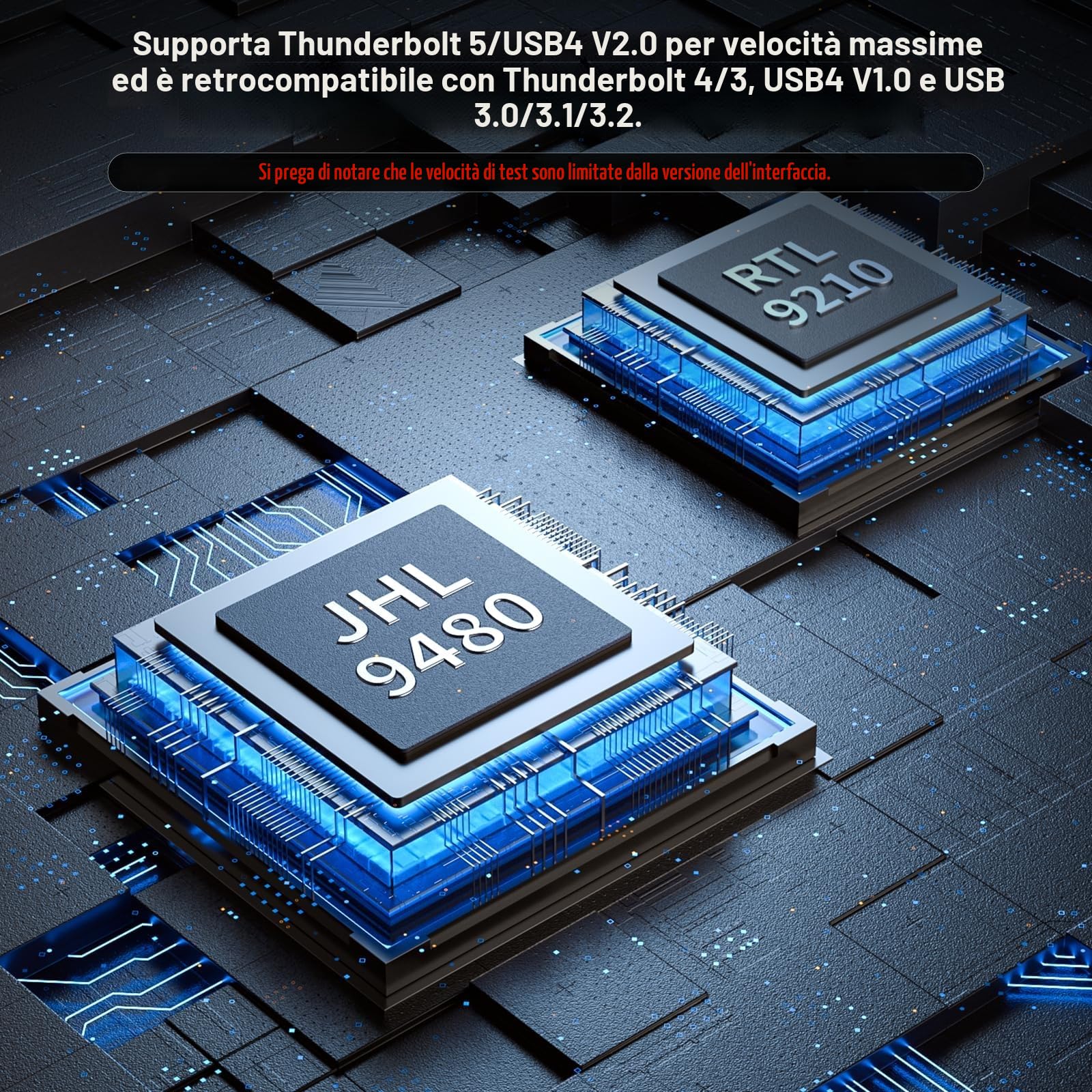 ACASIS Case SSD M.2 NVMe da 80 Gbps, compatibile con Thunderbolt 4/5 V2.0, retrocompatibile con thunderbolt 5/4V1.0, USB3.2/3.1/3.0 con ventola di raffreddamento