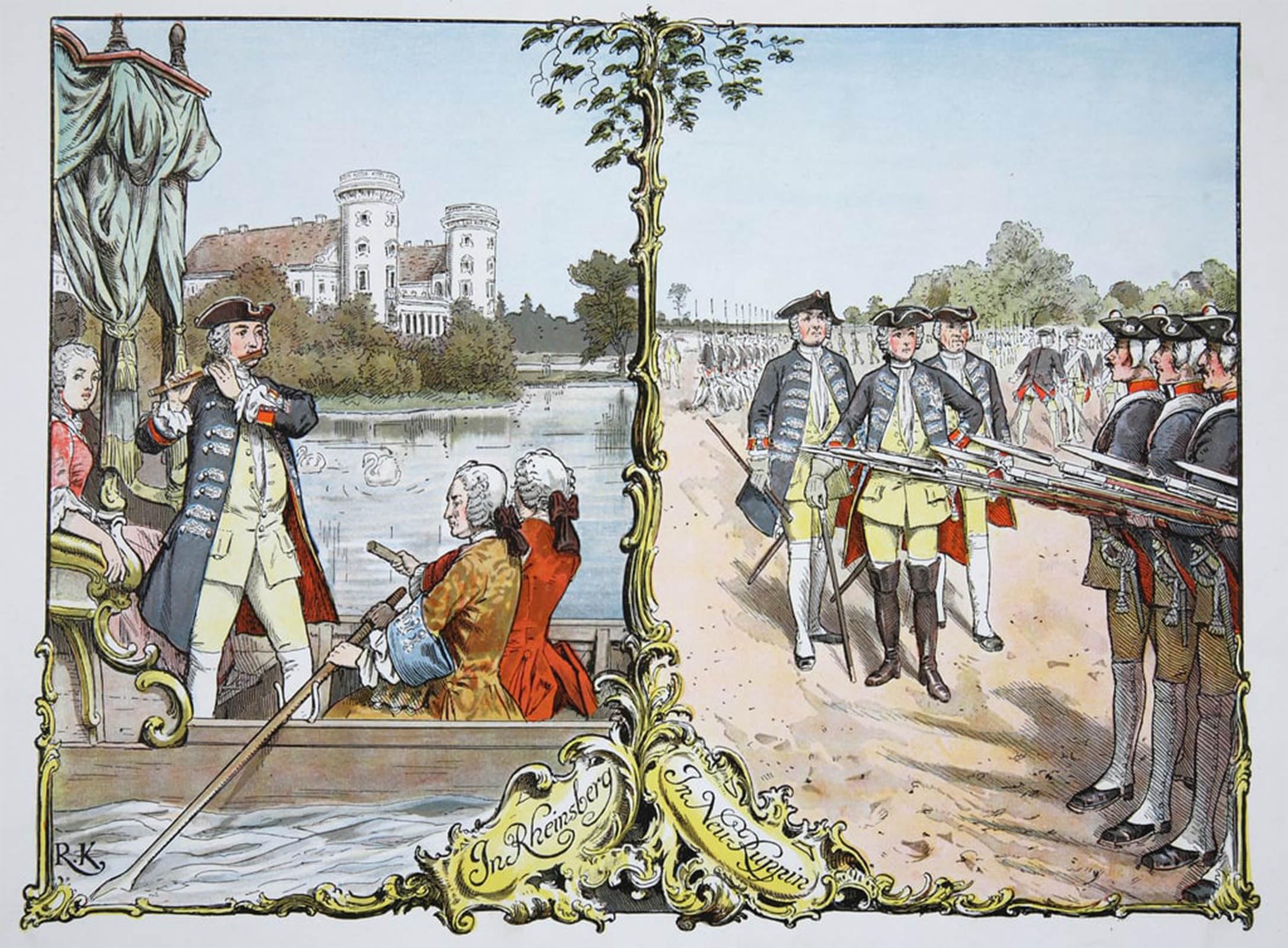 SERENDIPITP Vintage Picture Print on Canvas Wall Art Poster in Neuruppin and Rheinsberg by Carl Rochling Artwork Print Poster for Wall Decor 60x90cm