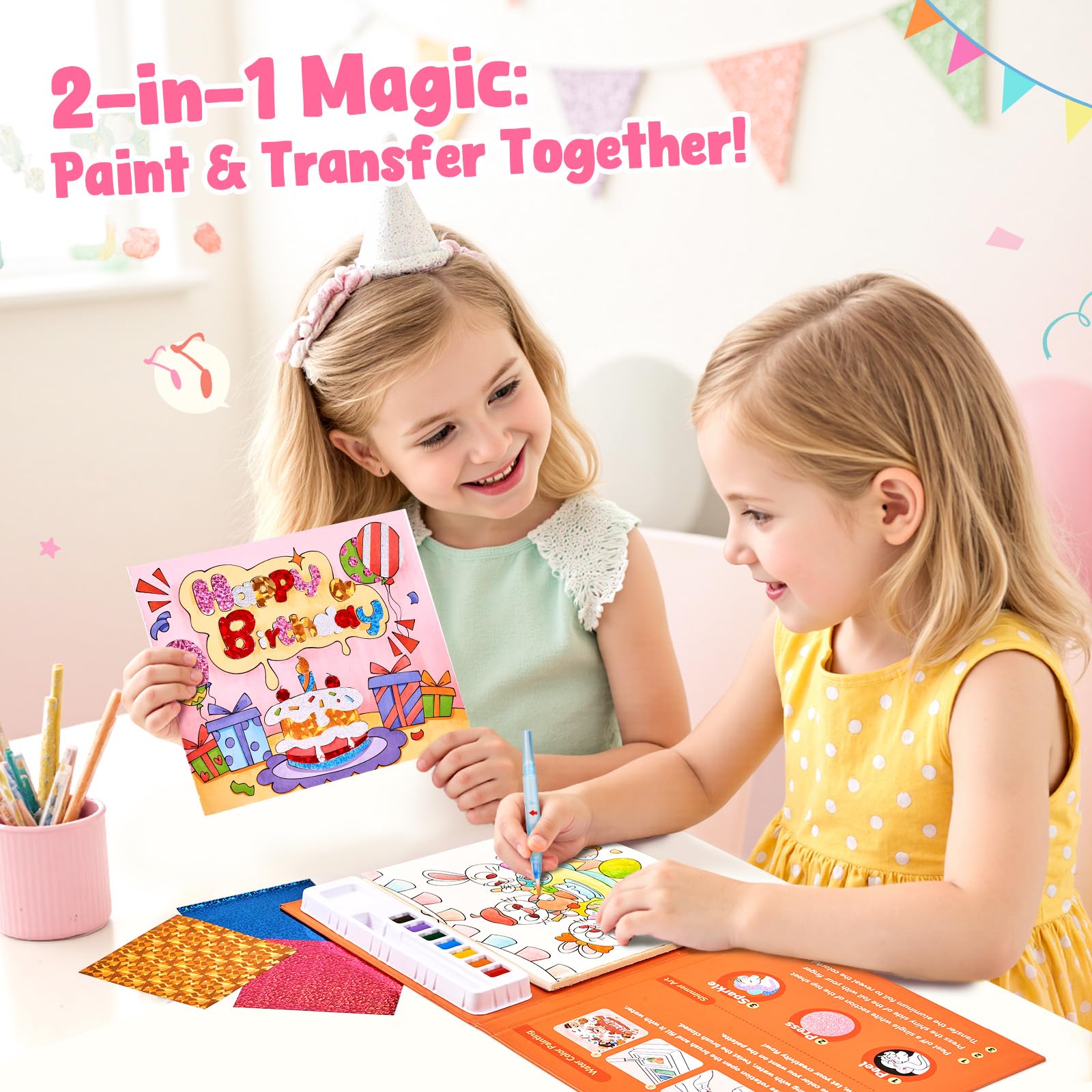 Strehknewen Valigetta Colori Bambini 86 Pezzi, Set da Pittura con Pastelli, Matite Colorate, Acquerelli, Regalo Creativo Bambina 4-10 Anni, Giochi Educativi Disegno