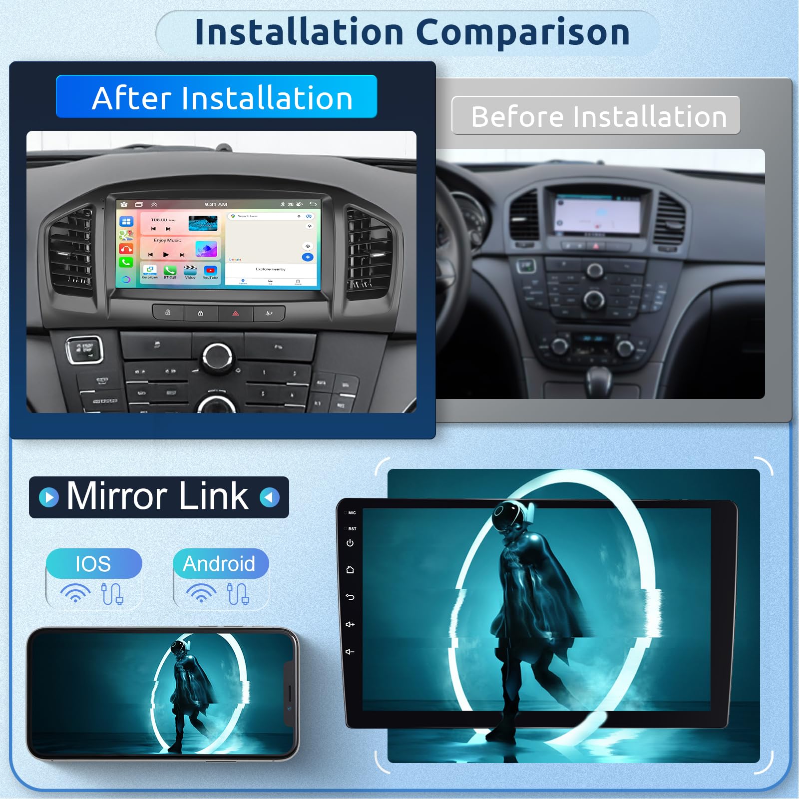 Android Autoradio Für Opel Insignia Buick Regal 2009-2013 - 9,7 Zoll Mit Wireless Carplay