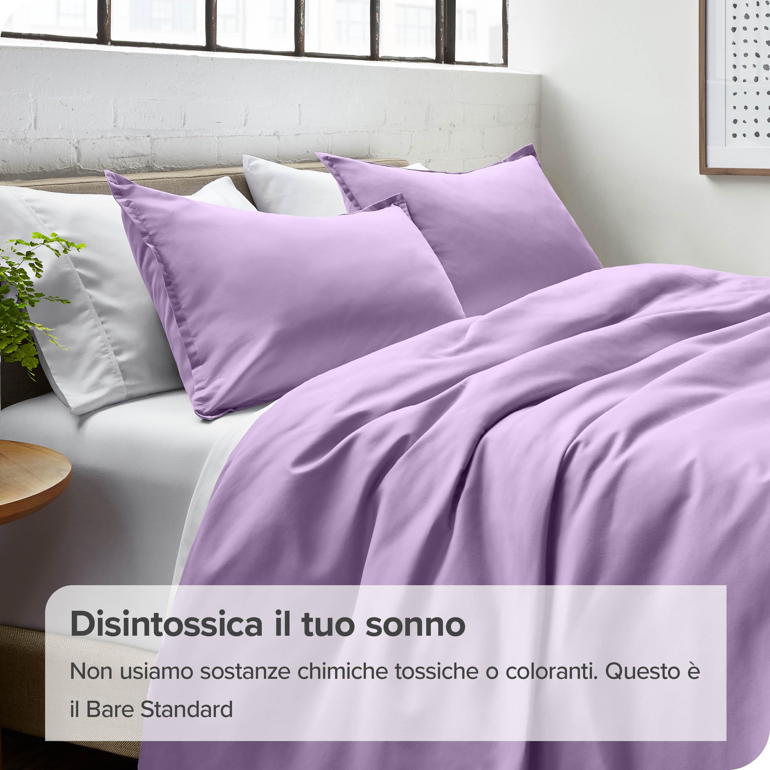Bare Home Set Copripiumino Collezione Premium 1800 ultra morbida - Copripiumino leggero e fresco - Copripiumino dalla texture soffice (135 x 200/80 x 80 x 1, Lavanda)