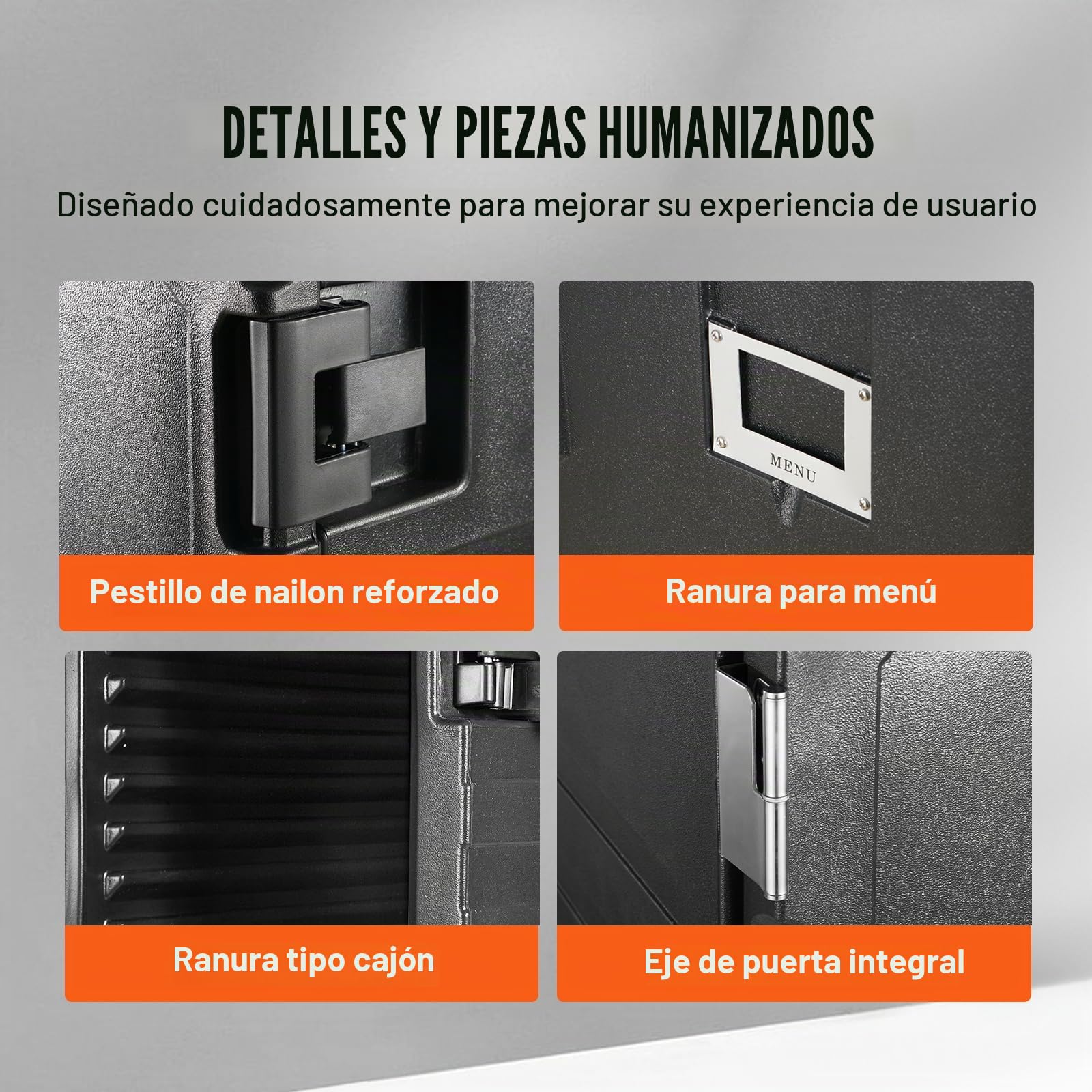 VEVOR Porta Bandejas para Alimentos con Aislamiento Caja Caliente de 120 L para Catering Porta Cajas de Alimentos con Hebillas Dobles Carga Frontal con Asas con Ruedas para Restaurante, Cantina
