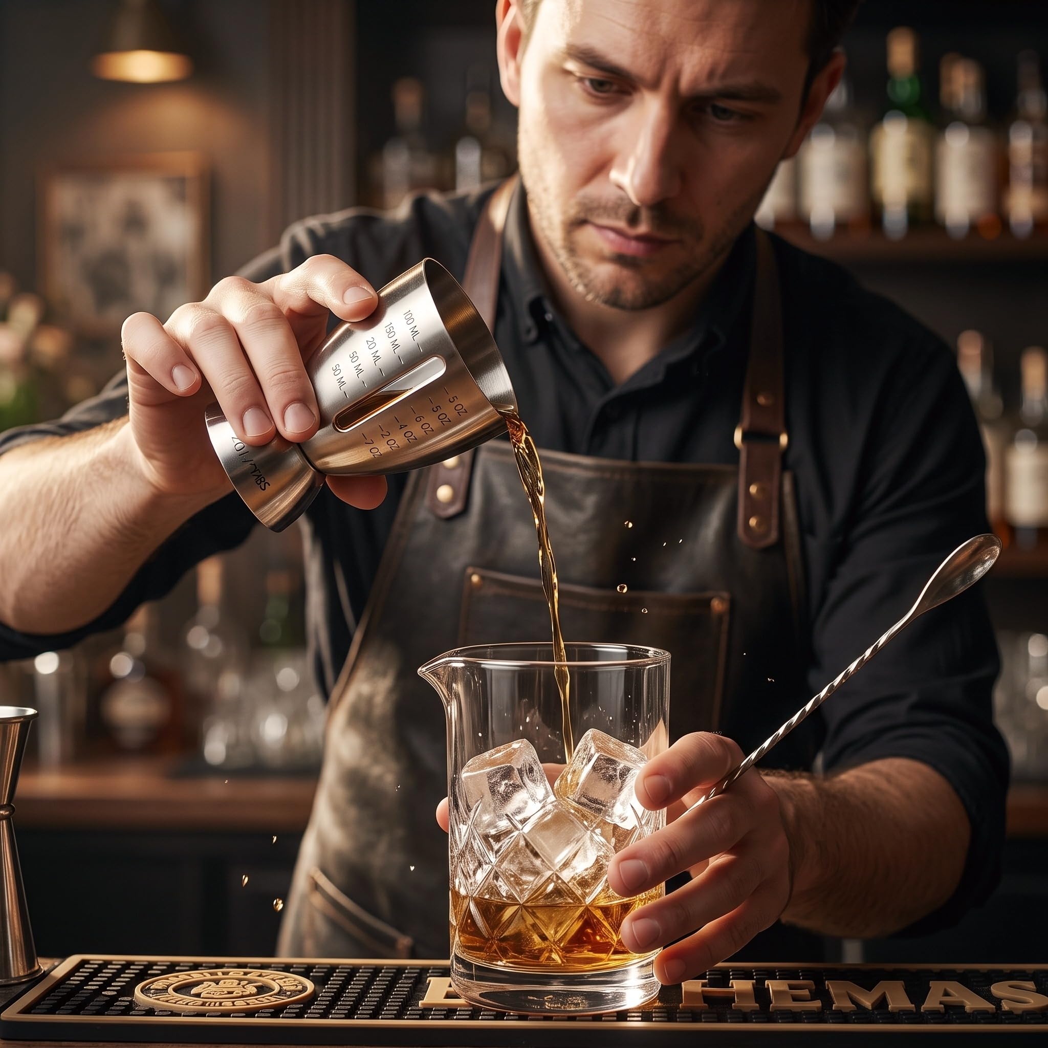 Lot de 6 doseuses à cocktail en acier inoxydable 304 avec marquages internes, 28,3 g, 170,1 g, pour bar professionnel, pour barman, maison, bar