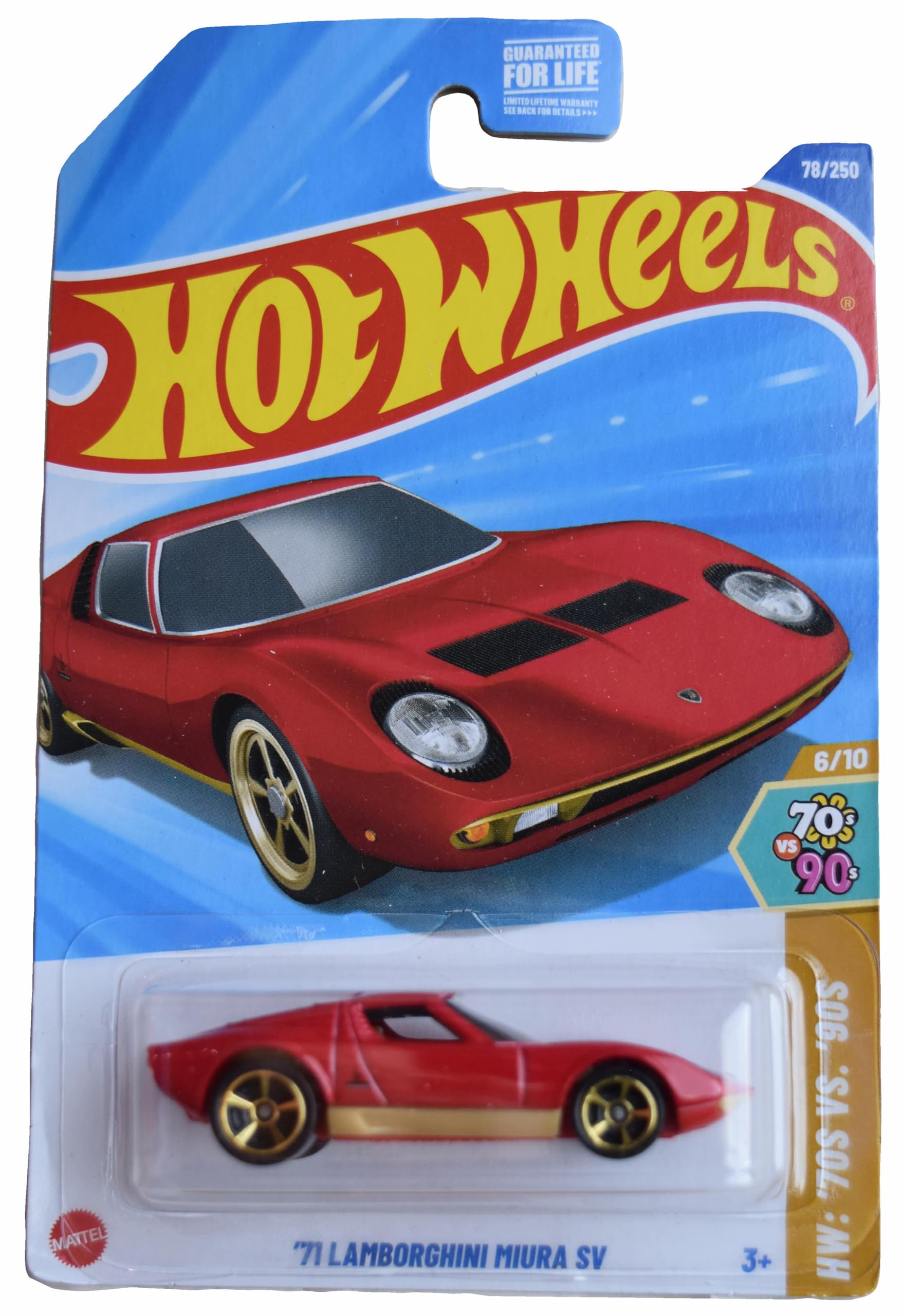 Hot Wheels '71 Lamborghini Miura SV, '70s vs '90s 6/10 [red] 78