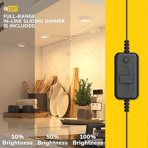 Miniatura 3 de GETINLIGHT IN-0113-3-BZ - Kit de luces LED regulables con certificación ETL, diseño empotrado o de montaje en superficie, blanco suave 3000K, 12V,