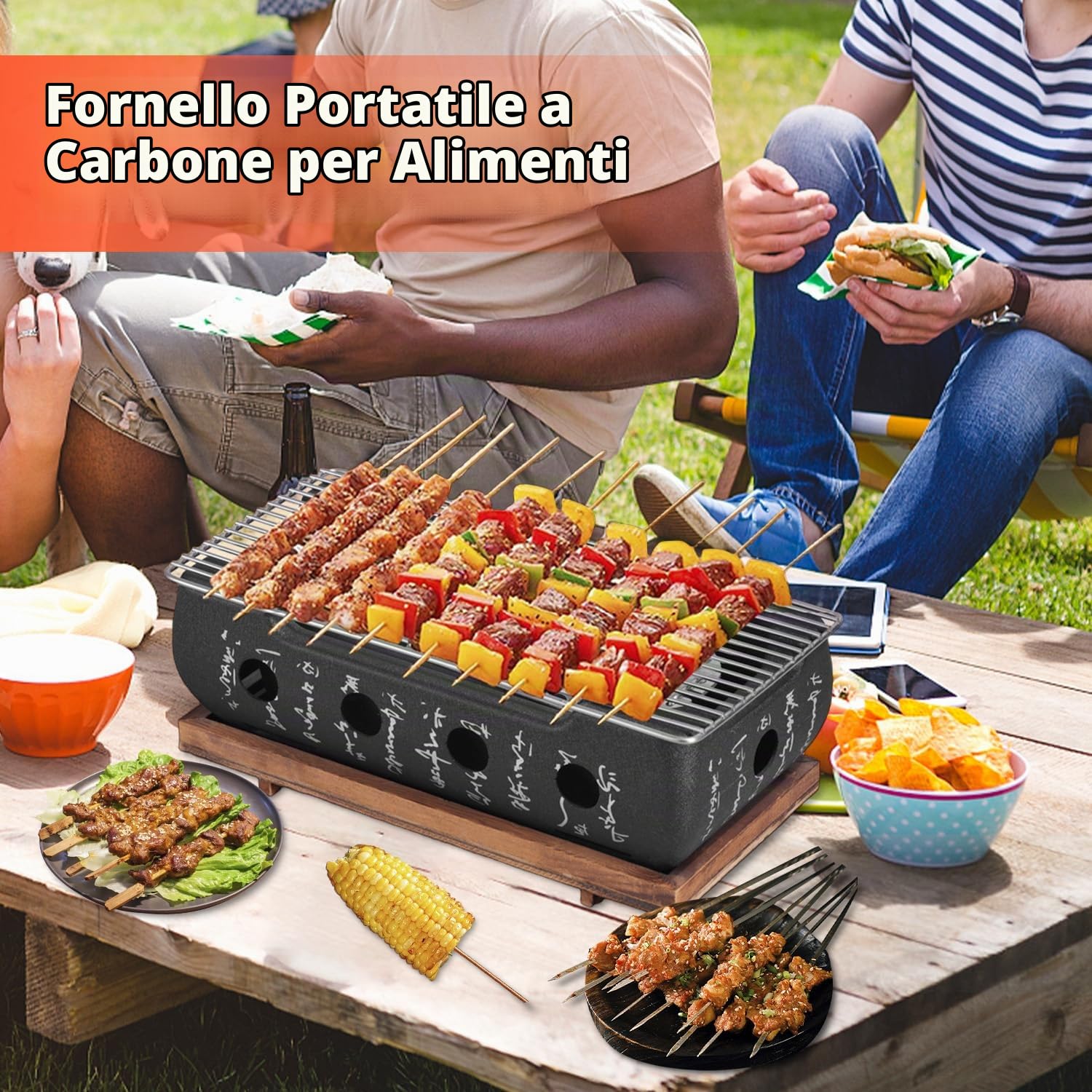 Tissting Barbecue Stove Stile Giapponese BBQ Grill Camping Stove,36x18x13cm | Contenitore di Combustibile Base con Piatto Portatile Stufa a Carbone per Casa Strumenti Barbecue